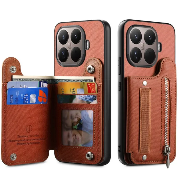 Coque Xiaomi 17T Pro Portefeuille Dos RFID Zippé