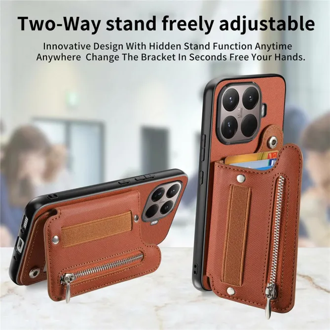 Coque Xiaomi 17T Pro Portefeuille Dos RFID Zippé