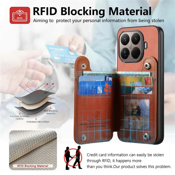 Coque Xiaomi 17T Pro Portefeuille Dos RFID Zippé