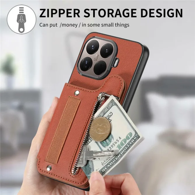 Coque Xiaomi 17T Pro Portefeuille Dos RFID Zippé