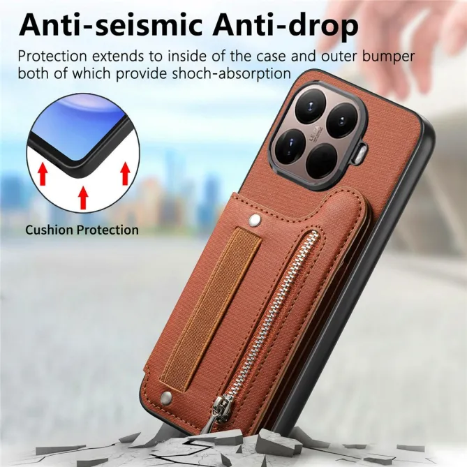 Coque Xiaomi 17T Pro Portefeuille Dos RFID Zippé