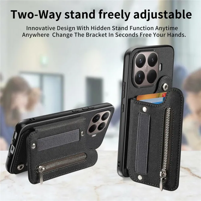 Coque Xiaomi 17T Pro Portefeuille Dos RFID Zippé