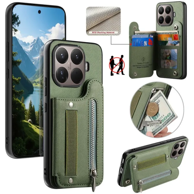 Coque Xiaomi 17T Pro Portefeuille Dos RFID Zippé