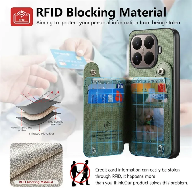 Coque Xiaomi 17T Pro Portefeuille Dos RFID Zippé