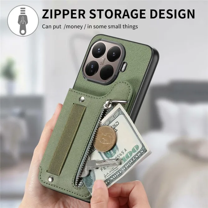 Coque Xiaomi 17T Pro Portefeuille Dos RFID Zippé