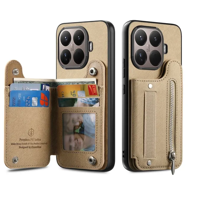 Coque Xiaomi 17T Pro Portefeuille Dos RFID Zippé