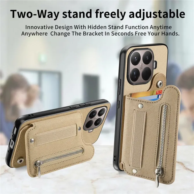Coque Xiaomi 17T Pro Portefeuille Dos RFID Zippé
