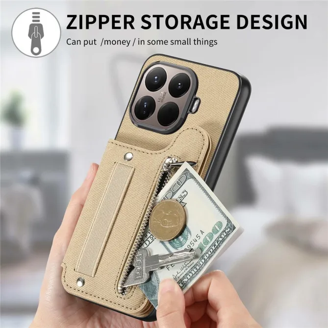 Coque Xiaomi 17T Pro Portefeuille Dos RFID Zippé