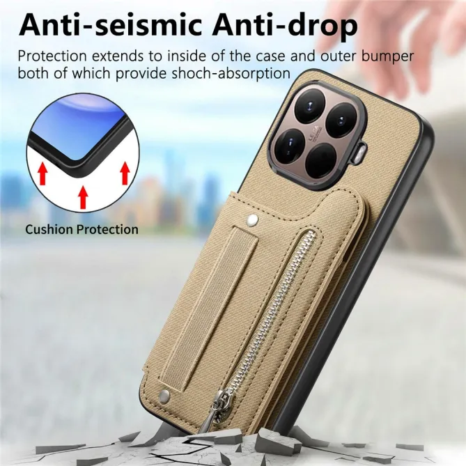 Coque Xiaomi 17T Pro Portefeuille Dos RFID Zippé