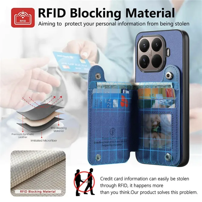 Coque Xiaomi 17T Pro Portefeuille Dos RFID Zippé