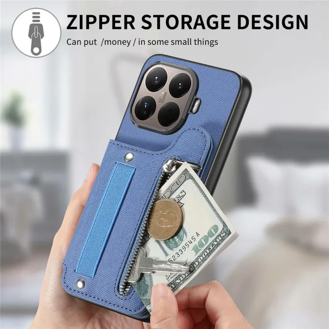 Coque Xiaomi 17T Pro Portefeuille Dos RFID Zippé