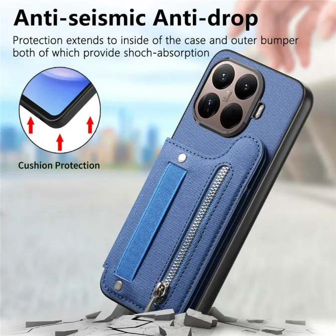 Coque Xiaomi 17T Pro Portefeuille Dos RFID Zippé
