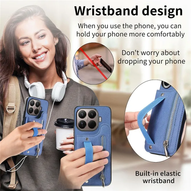 Coque Xiaomi 17T Pro Portefeuille Dos RFID Zippé