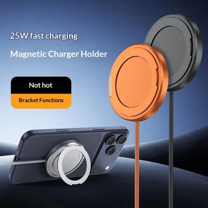 Chargeur Sans Fil Magnétique Qi2 25W Support Anneau