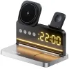 Station de Charge Sans Fil 3 en 1 Réveil et Lampe d'Ambiance