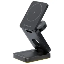 Chargeur Sans Fil Pliable 3 en 1 Veilleuse Tactile