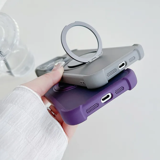 Coque iPhone 15 Antichoc MagSafe avec Anneau Support Rotatif