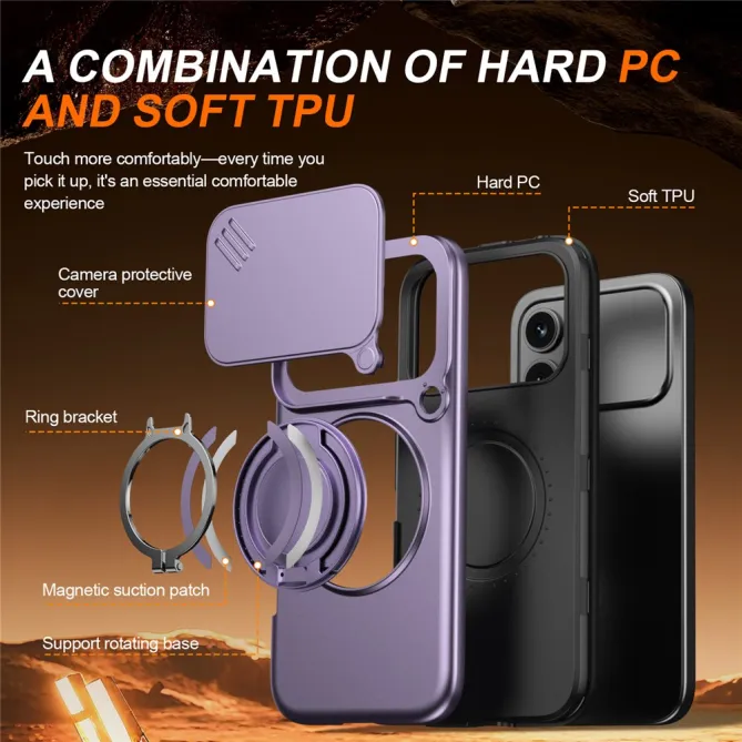 Coque Honor 600 et 600 Pro Cache Caméra Anneau Magnétique