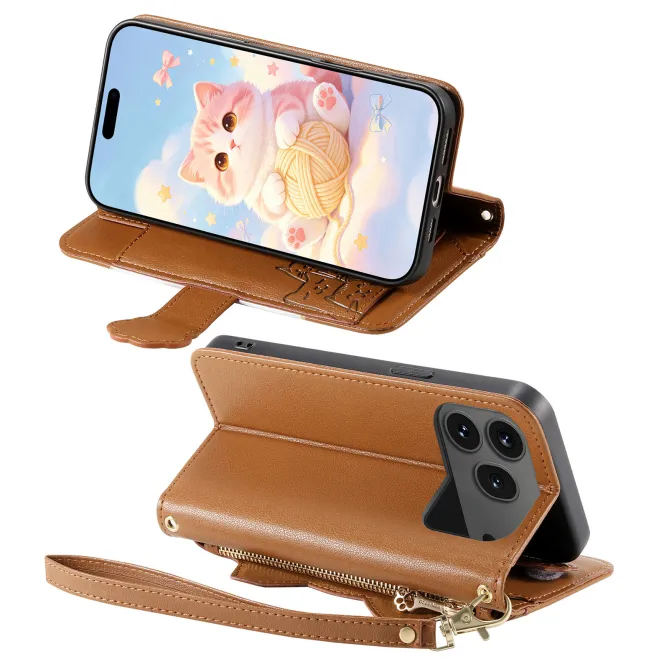 Housse Honor 600 / 600 Pro Chaton 3D Poche Zippée