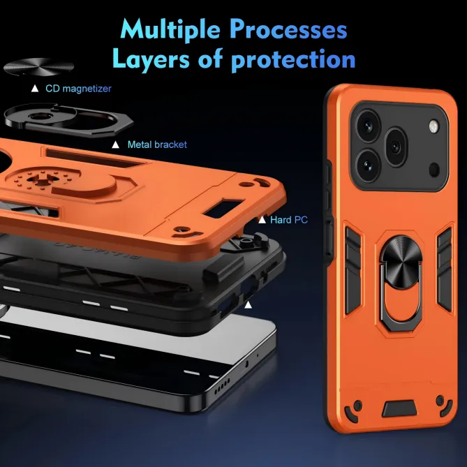 Pack Coque Honor 600 Pro Anneau Support et 2 Verres Trempés
