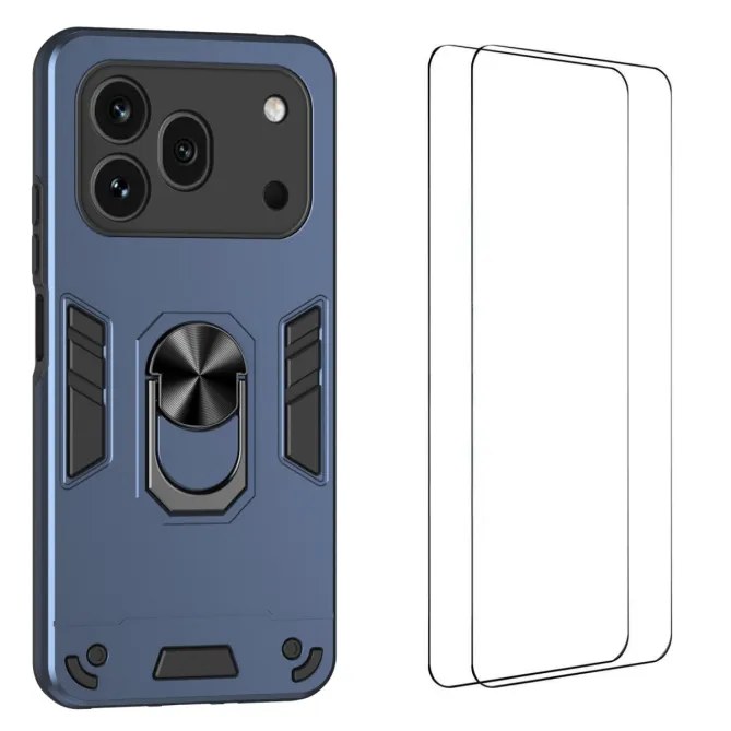 Pack Coque Honor 600 Pro Anneau Support et 2 Verres Trempés