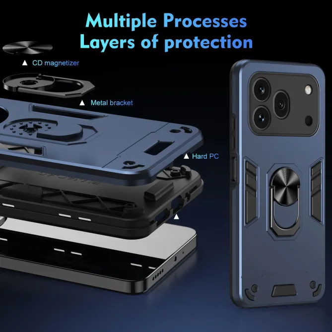 Pack Coque Honor 600 Pro Anneau Support et 2 Verres Trempés