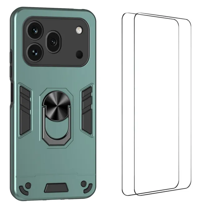 Pack Coque Honor 600 Pro Anneau Support et 2 Verres Trempés
