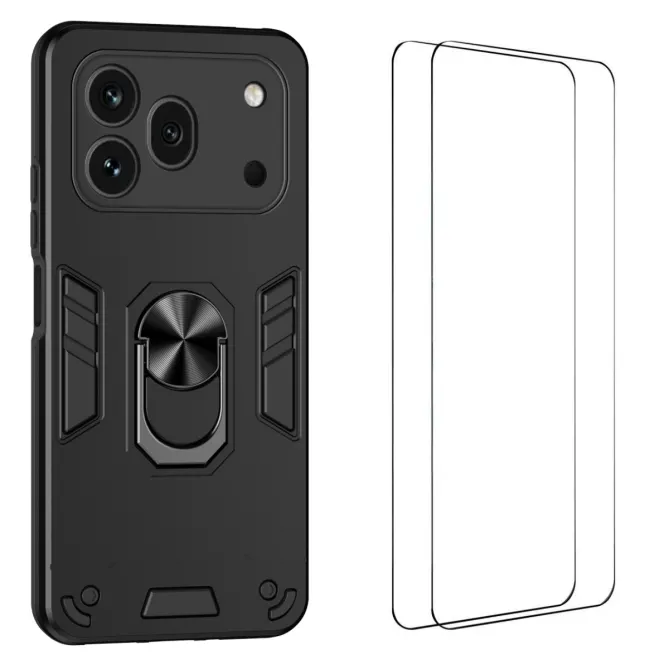 Pack Coque Honor 600 Pro Anneau Support et 2 Verres Trempés