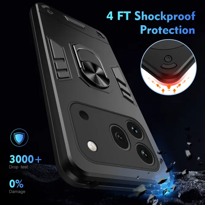 Pack Coque Honor 600 Pro Anneau Support et 2 Verres Trempés