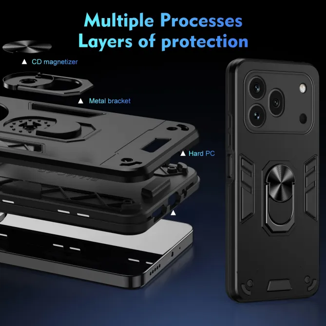 Pack Coque Honor 600 Pro Anneau Support et 2 Verres Trempés