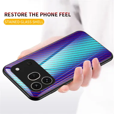 Coque Honor 600 Pro Verre Trempé Design Fibre de Carbone