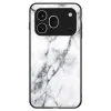 Coque Honor 600 Pro Verre Trempé Effet Marbre Blanc