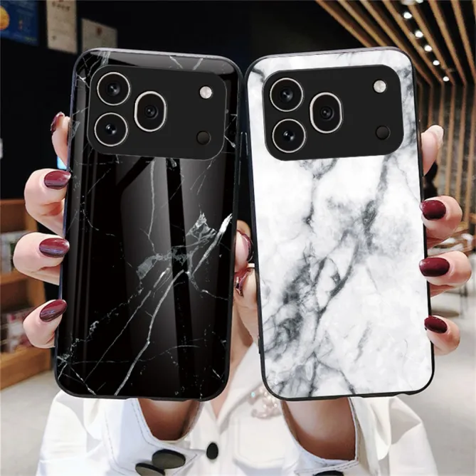 Coque Honor 600 Pro Verre Trempé Marbre Vert et Doré