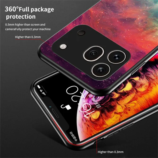 Coque Honor 600 Pro Verre Trempé Ciel Étoilé Noir et Gris