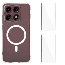 Coque Motorola Edge 70 Pro Transparente Magnétique avec 2 Verres Trempés