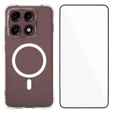 Coque Motorola Edge 70 Pro Transparente Magnétique avec Verre Trempé Inclus