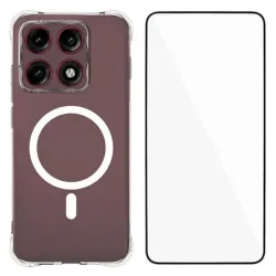 Coque Motorola Edge 70 Pro Transparente Magnétique avec Verre Trempé Inclus