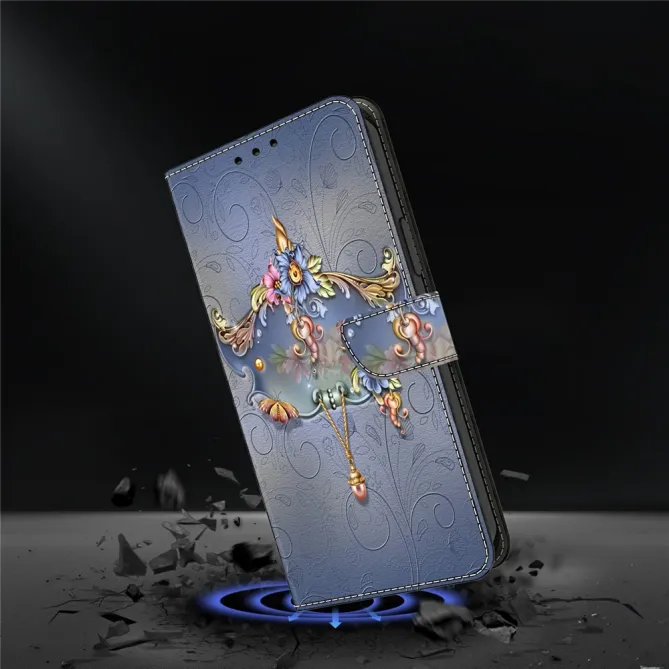 Housse Motorola Edge 70 Pro Ornement Baroque Bleu