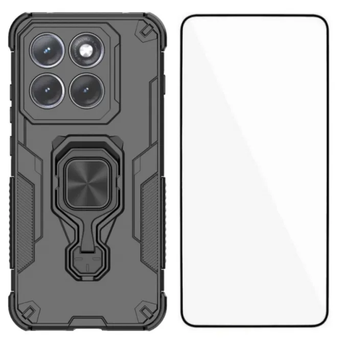 Coque Motorola Edge 70 Pro Armure Anneau Béquille avec Verre Trempé