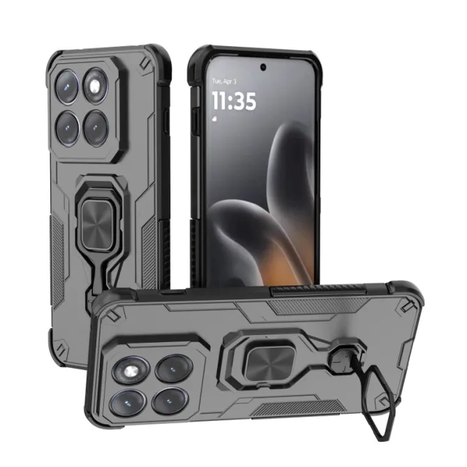 Coque Motorola Edge 70 Pro Armure Anneau Béquille avec Verre Trempé