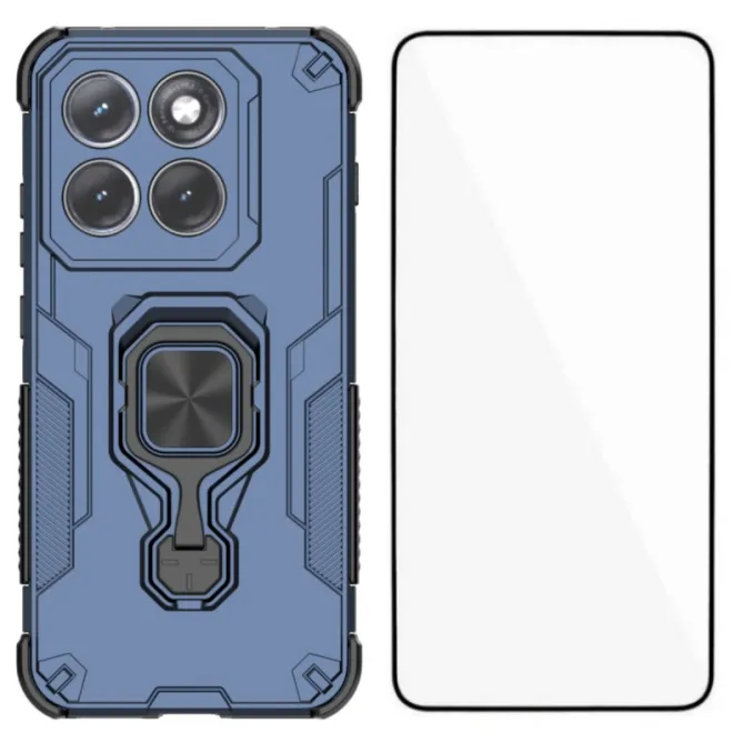 Coque Motorola Edge 70 Pro Armure Anneau Béquille avec Verre Trempé