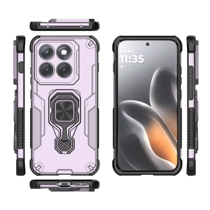 Coque Motorola Edge 70 Pro Armure Anneau Béquille avec Verre Trempé