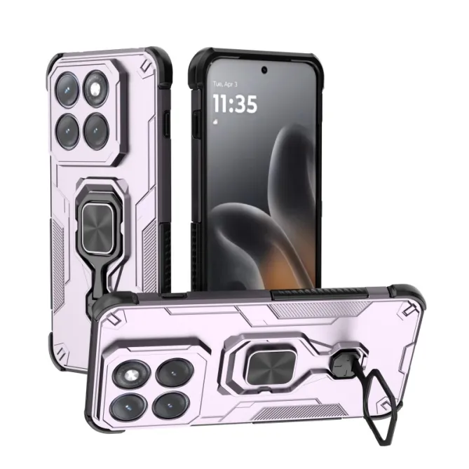 Coque Motorola Edge 70 Pro Armure Anneau Béquille avec Verre Trempé