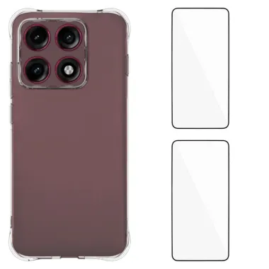 Coque Motorola Edge 70 Pro Souple Transparente Pack 2 Verres Trempés