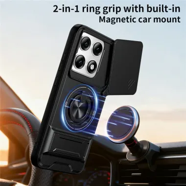 Coque Motorola Edge 70 Pro Cache Caméra Coulissant Anneau et Double Béquille
