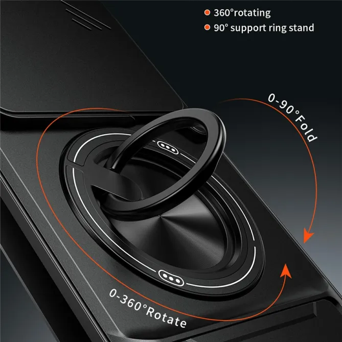 Coque Motorola Edge 70 Pro Cache Caméra Coulissant Anneau et Double Béquille