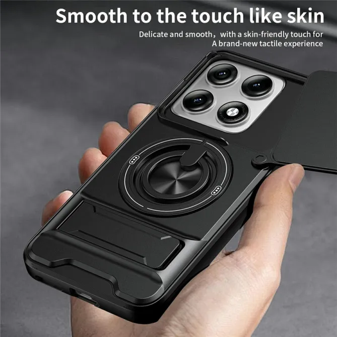 Coque Motorola Edge 70 Pro Cache Caméra Coulissant Anneau et Double Béquille