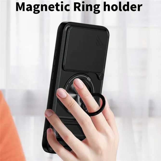 Coque Motorola Edge 70 Pro Cache Caméra Coulissant Anneau et Double Béquille