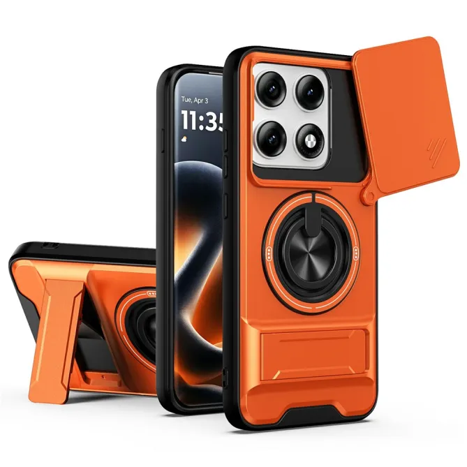 Coque Motorola Edge 70 Pro Cache Caméra Coulissant Anneau et Double Béquille
