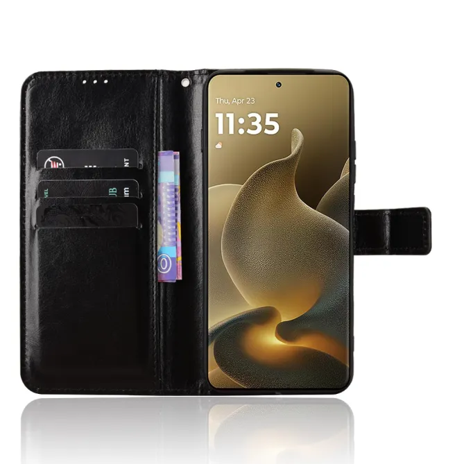 Housse Motorola Edge 70 Pro Portefeuille Effet Cuir Patiné